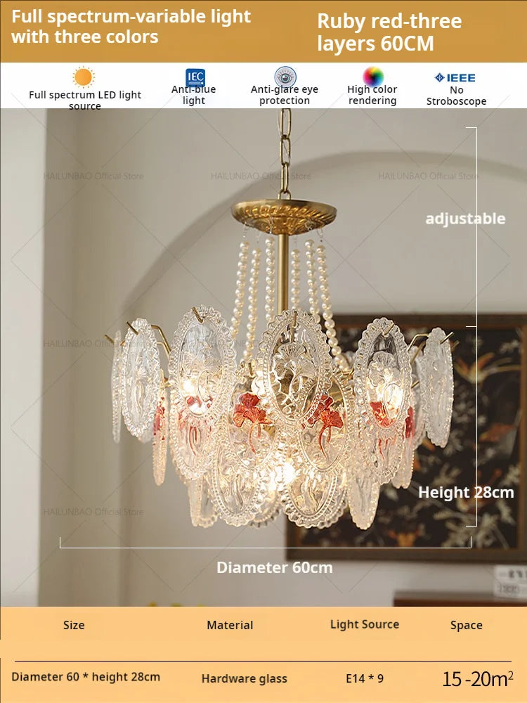 Afralia™ Glass Dining Room Chandelier: Retro French Style for Living & Master Bedroom