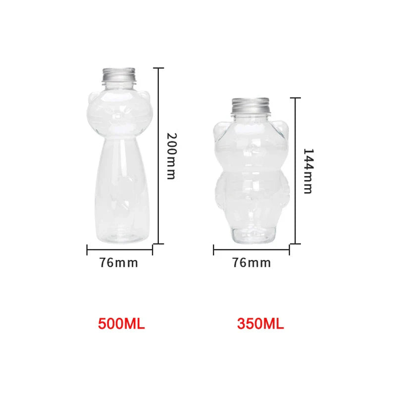 Afralia™ Cute Cat Beverage Bottle for Milk Tea Coffee Juice Portable Drinking Cup