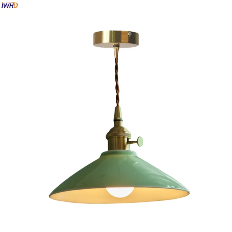 Afralia™ Green Ceramic Vintage LED Pendant Lighting for Home Decor and Ambiance