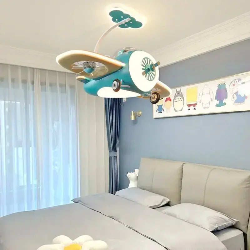 Afralia™ Kids Bedroom Bladeless Ceiling Fan with Remote Control & LED Light
