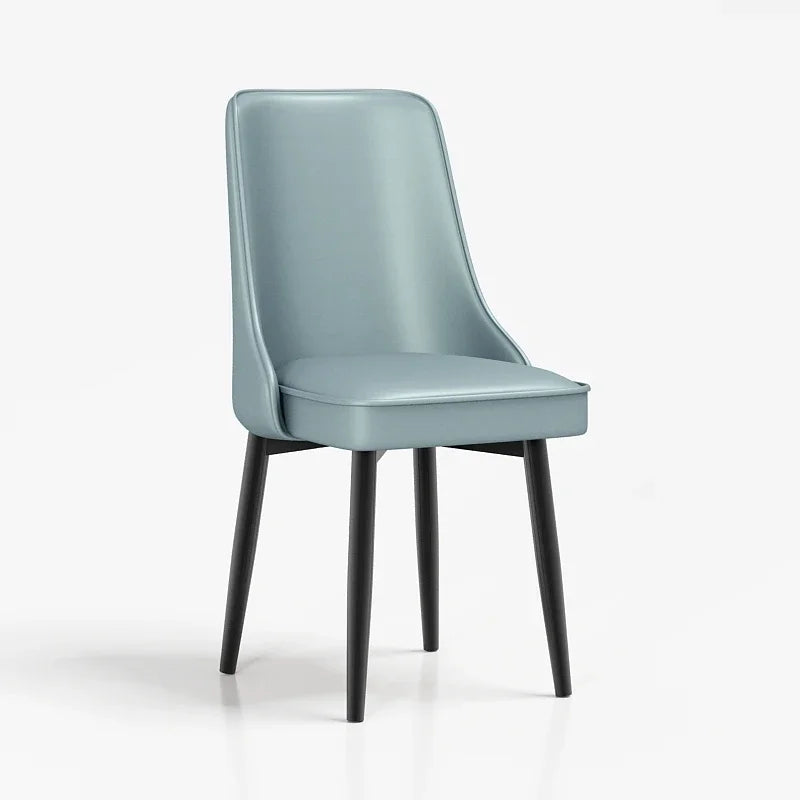 Afralia™ Nordic Living Leather-Seated Chair with Supportive Backrest for Kitchen and Reception