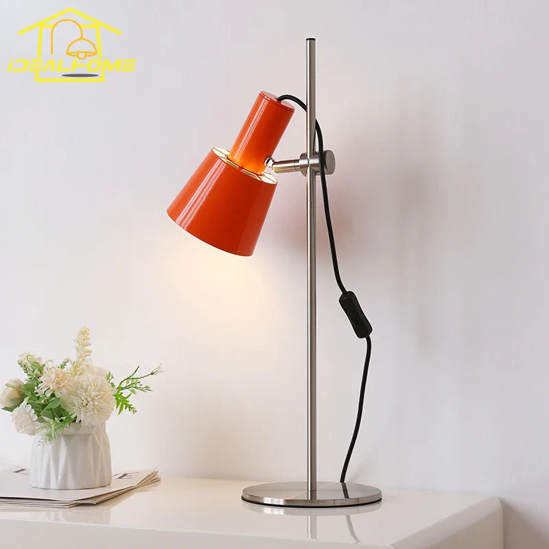 Afralia™ Retro LED Adjustable Table Lamp E27 Red/Orange/Black Modern Design Bedside Desk Light