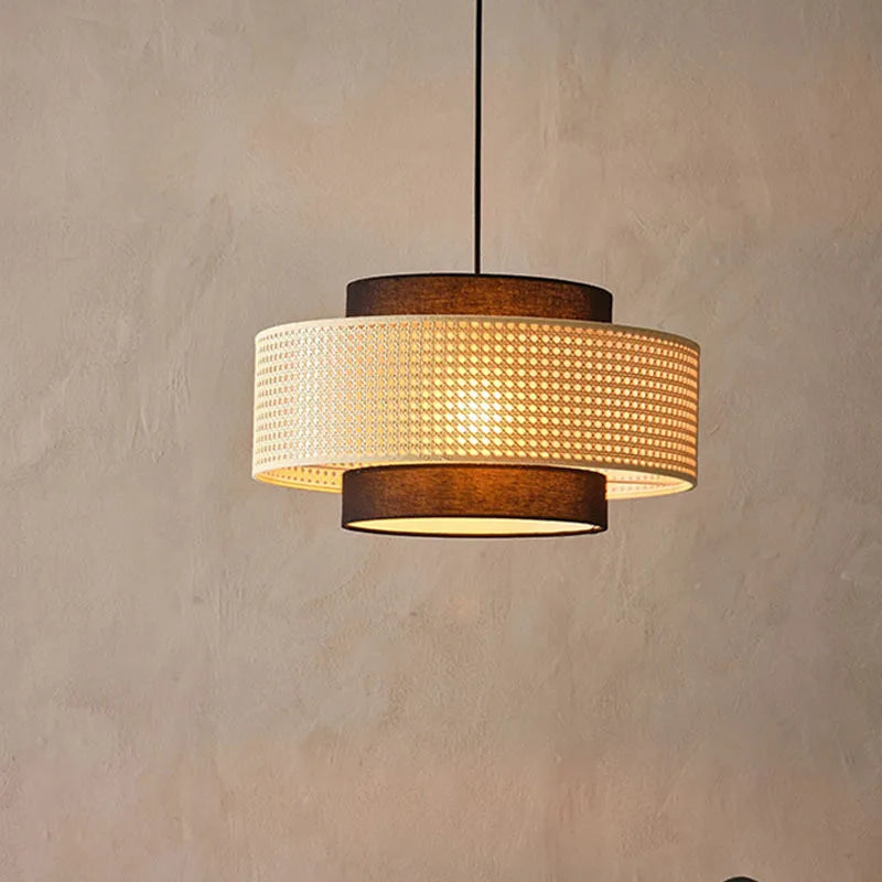 Afralia™ Retro Rattan Art Pendant Light: Creative Hand Weaving Chandelier for Kitchen & Living Room