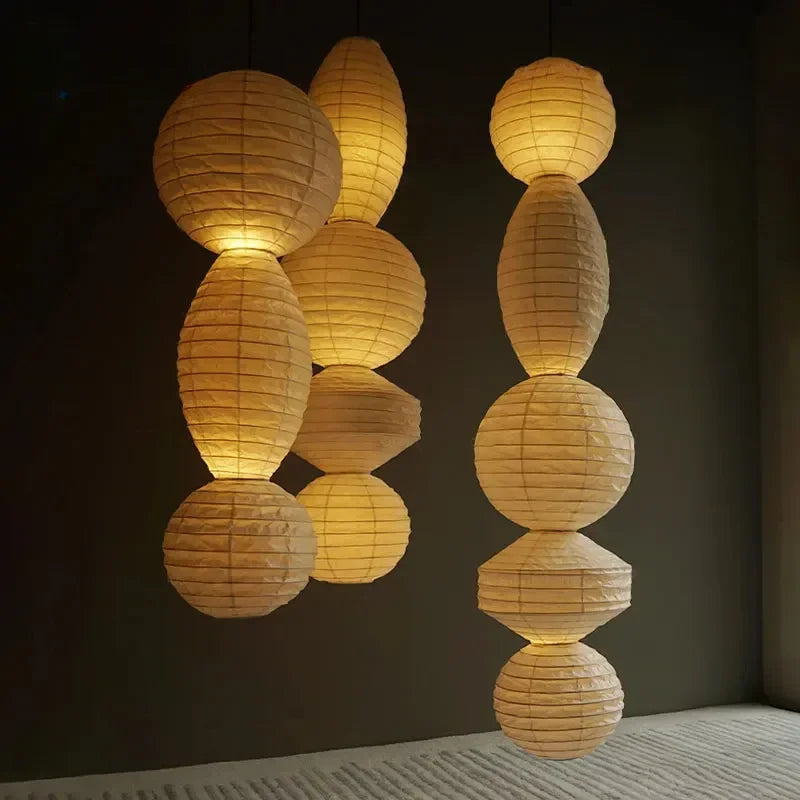 Afralia™ Noguchi Paper Lantern Pendant Lamp for Creative Living Spaces