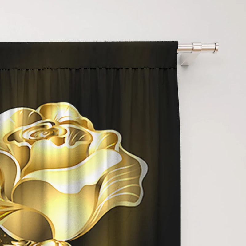 Afralia™ Flowers Curtains Set with Pole Bag for Home Decoration