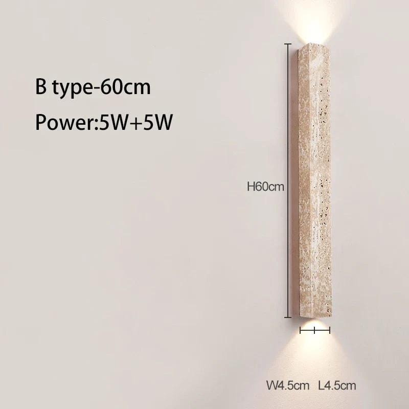 Afralia™ Retro Stone Wall Lamp: Japandi Long Sconces for Cozy Living Spaces