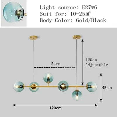 Afralia™ Nordic Glass Ball Chandelier: Elegant LED Pendant Lighting for Home Decor