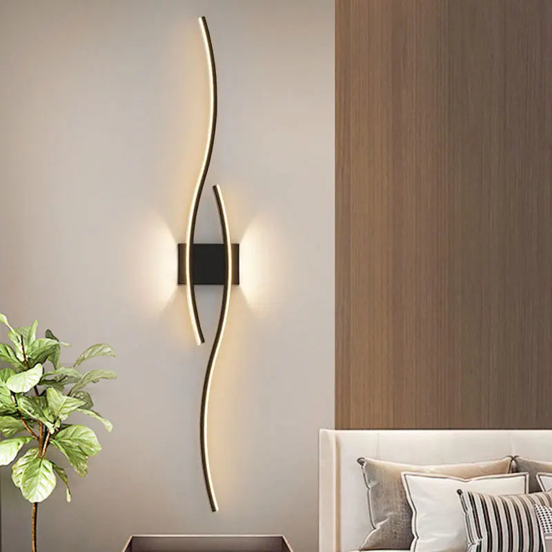 Afralia™ Nordic Black LED Wall Lights for Interior Decor, AC85-265V Indoor Lighting