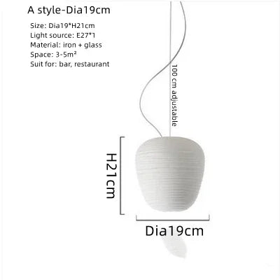 Afralia™ Glass Whorls Cocoon Pendant Light: Milky White Kitchen Dining Hanging Lamp