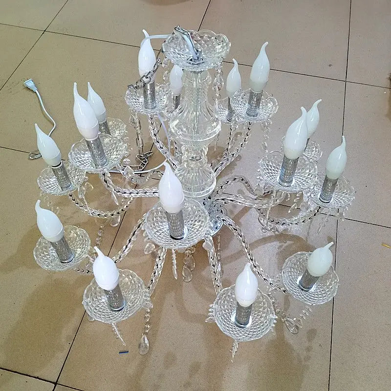 Afralia™ Crystal Light Road Guide Wedding Hall Candle Light European style Pendant