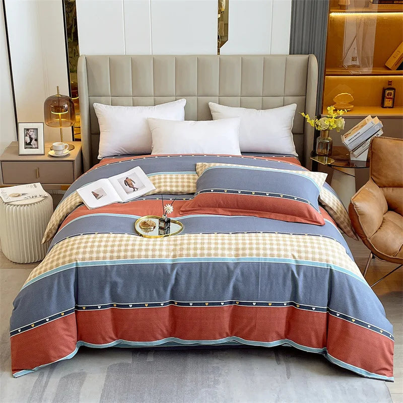 Afralia™ Nordic Cotton Single Duvet Cover: Autumn Winter Ultra Soft Brushed Quilt Cover