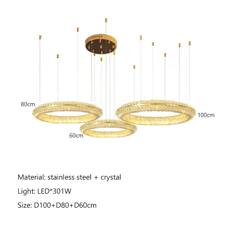 Afralia™ Modern Crystal Chandelier LED Pendant Lamp for Elegant Home Decor