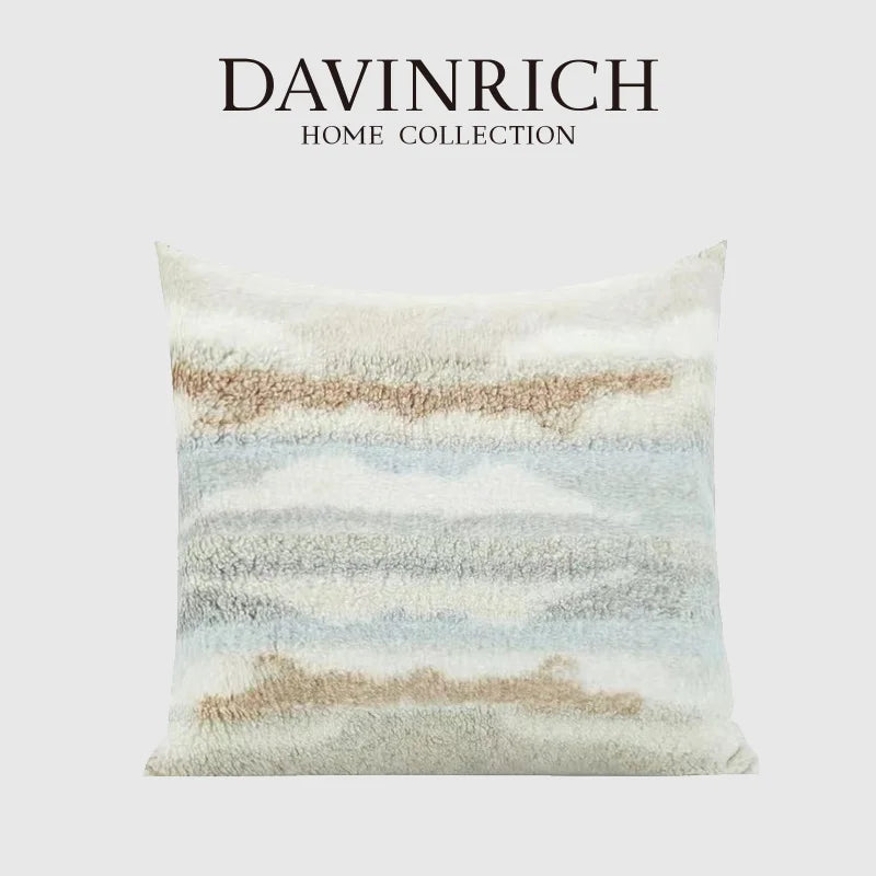 Afralia™ Galaxy Inspired Jupiter Nebula Square Cushion Covers in Coffee Blue Gradient