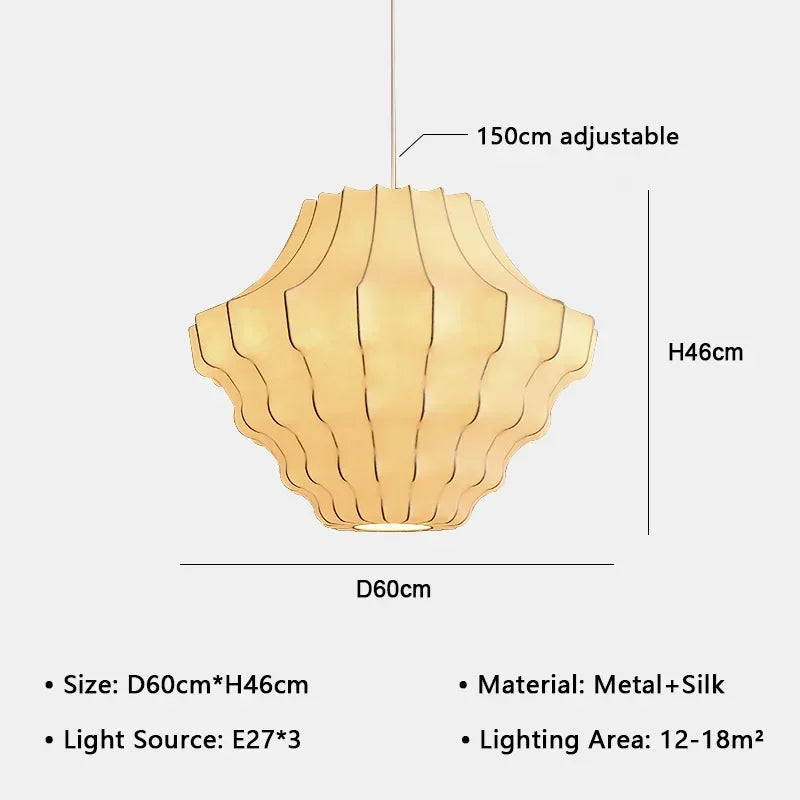 Afralia™ Silk Chandelier: Nordic Wabi Sabi Pendant Lighting for Home Decor