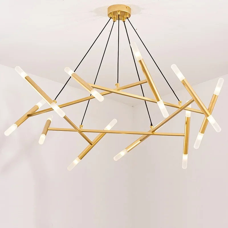 Afralia™ Modern Metal LED Pendant Chandelier Home Decor Art Fixture