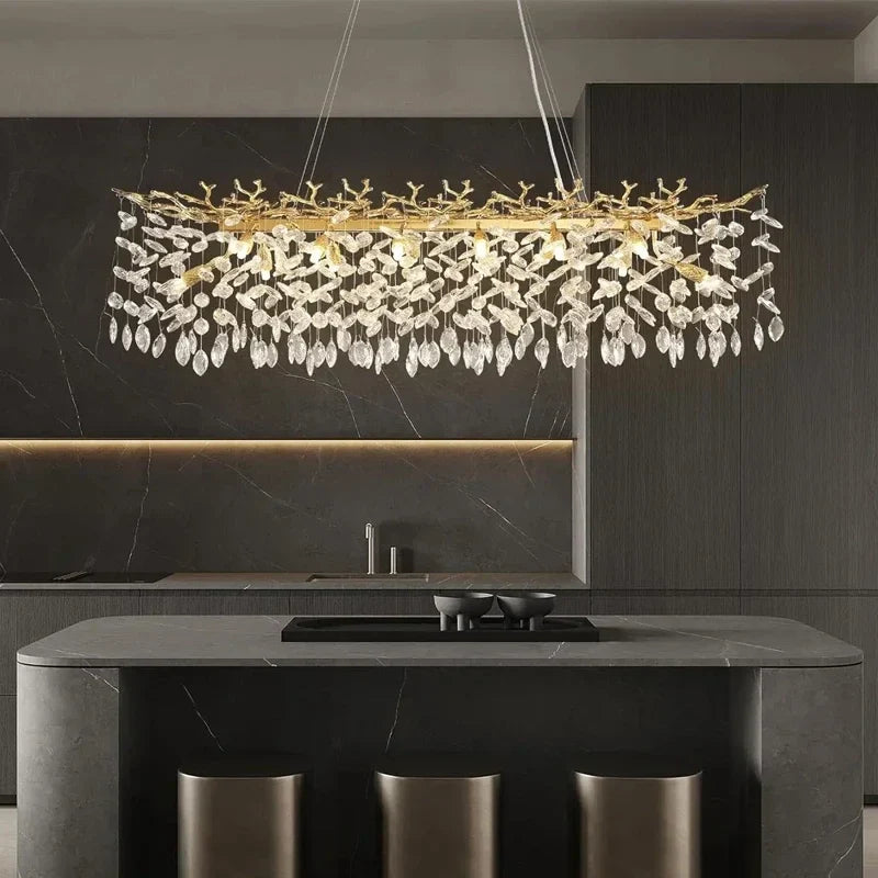 Afralia™ LED Crystal Chandeliers: Modern Luxury Dining Room Pendant Lighting Fixtures