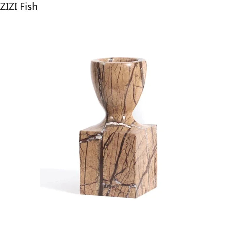 Afralia™ Marble Candle Holder Set for Romantic Dining Table Decoration & Wax Melts