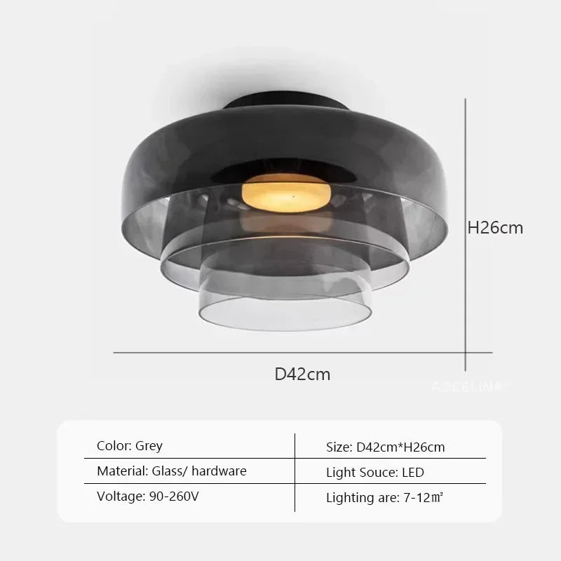 Afralia™ Nordic Glass Bowl LED Ceiling Light for Home Decor Luminaires