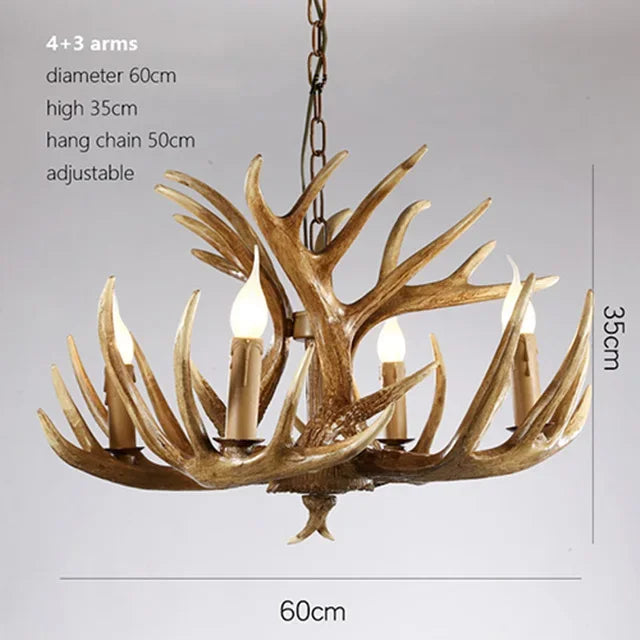 Afralia™ Antler Chandelier Ceiling Lamp Mid Century Modern Lighting