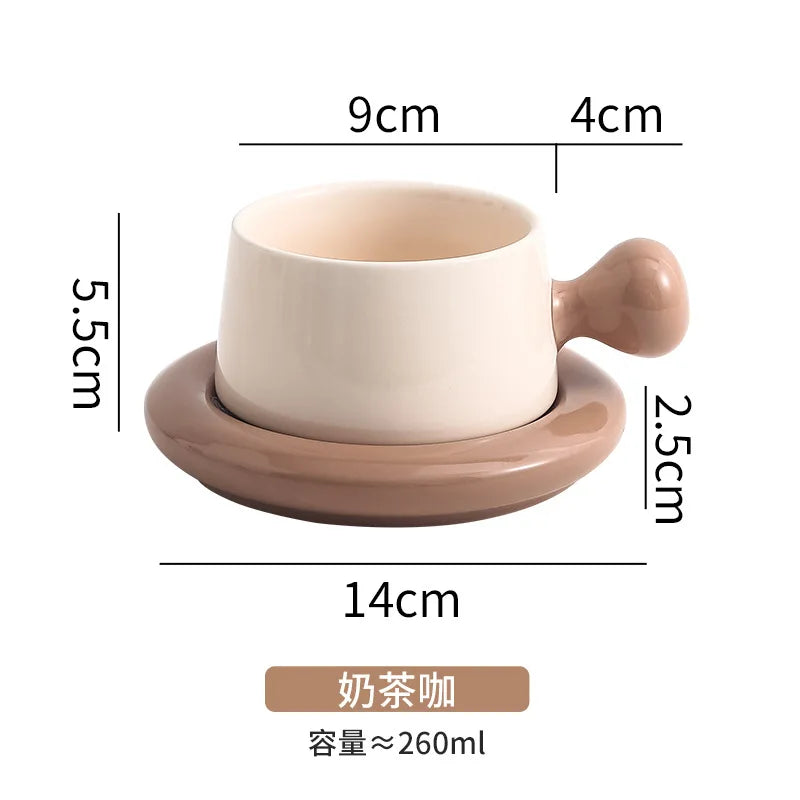Afralia™ Ceramic Cappuccino Cup & Saucer Set for Personalized Coffee Enjoyment
