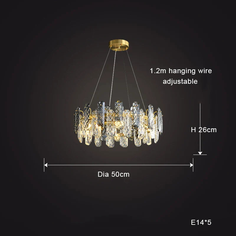 Afralia™ Crystal Round Chandelier: Modern Dining Room Lighting Fixture, Nordic Style Decoration