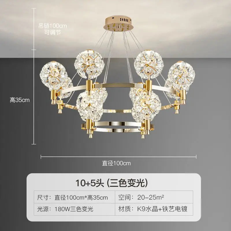 Afralia™ Crystal Chandelier: Dandelion Design for Luxe Living Room, Dining, or Master Bedroom