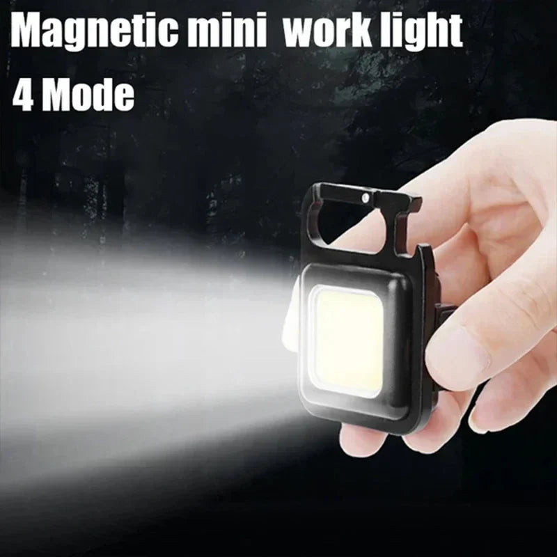 Afralia™ Mini LED Keychain Light: USB Rechargeable Portable Multifunctional Camping Flashlight