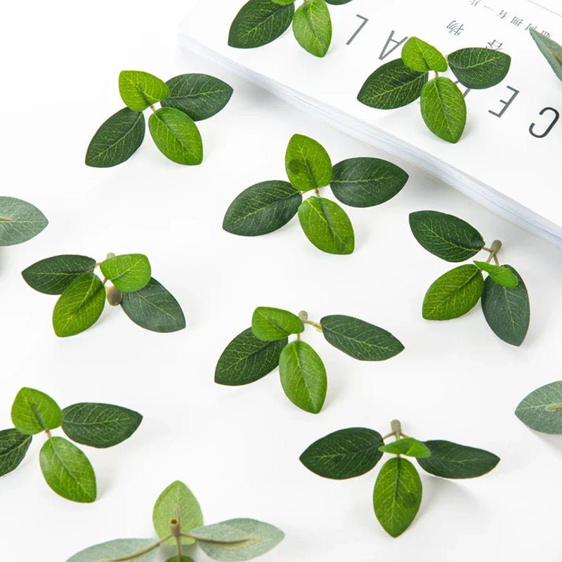 Afralia™ Silk Tea Leaf Fake Plants for Wedding Bridal Bouquet Home Party Decor