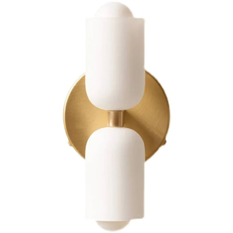 Afralia™ French Cream Double Headed Glass Wall Lamp for Bedroom and Living Room