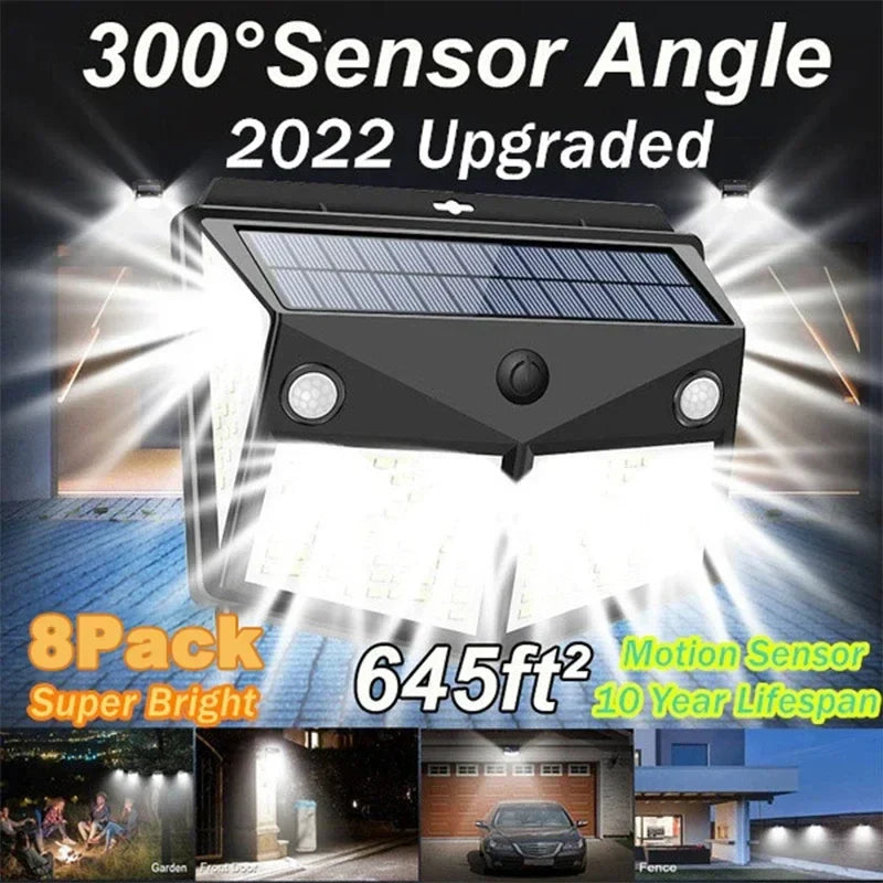 Afralia™ Solar Wall Lights Outdoor with PIR Motion Sensor and 100/260 LEDs