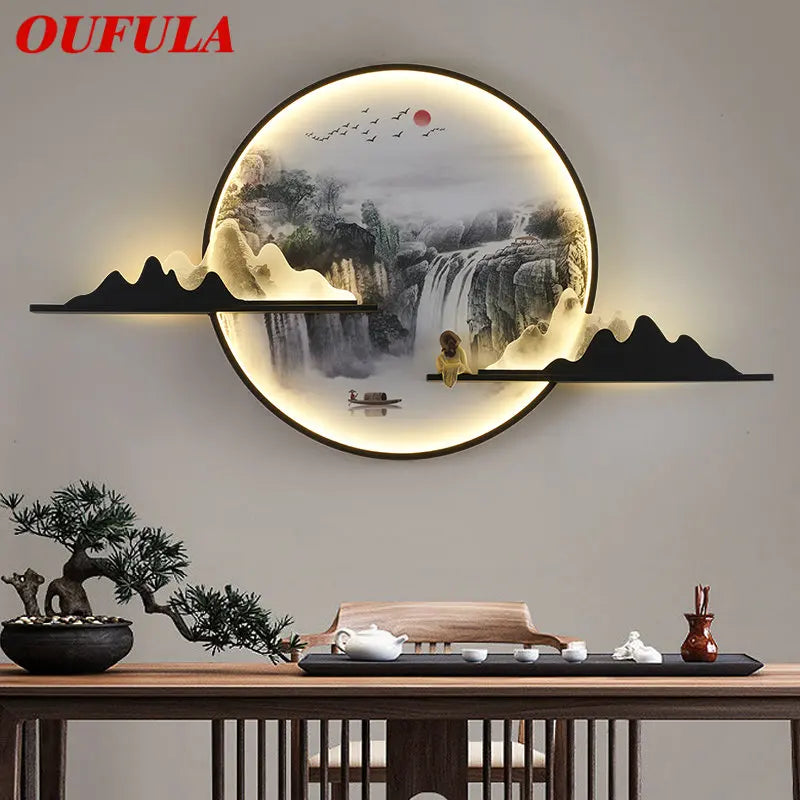 Afralia™ Landscape LED Wall Picture Light for Home Living Bedroom Study