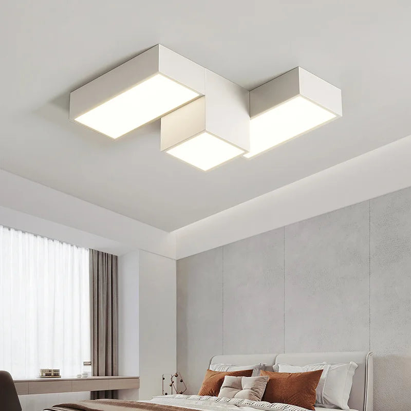 Afralia™ Modern Minimalist Square LED Ceiling Lamp Creative Geometry Light Home Decor Lighting