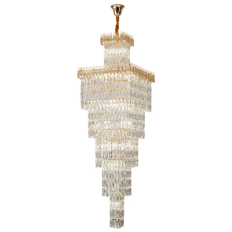 Afralia™ Crystal Luxe Living Room Chandelier - Modern & Elegant Hall Staircase Lighting