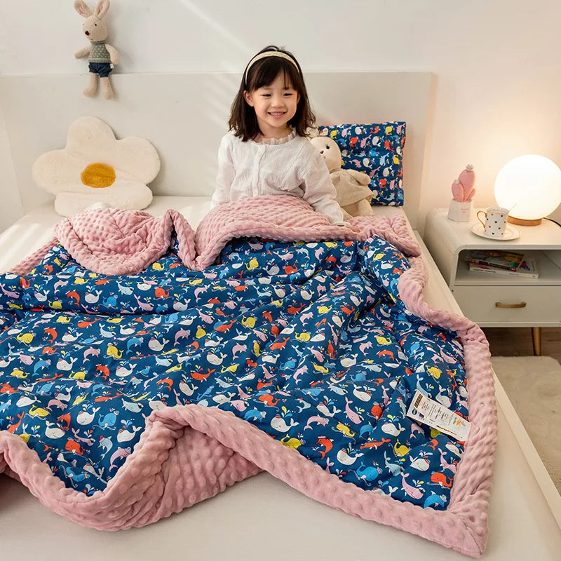 Afralia™ Cotton Floral Double Quilt | Retro Soothe Doudou Bedding Blanket