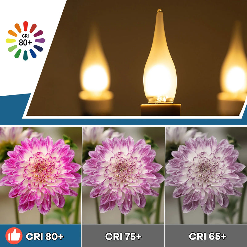 Afralia™ Frosted LED Candle Bulbs 1.5W Dimmable E12 E14 Base Warm White 2700K - Chandelier Decor Bulb