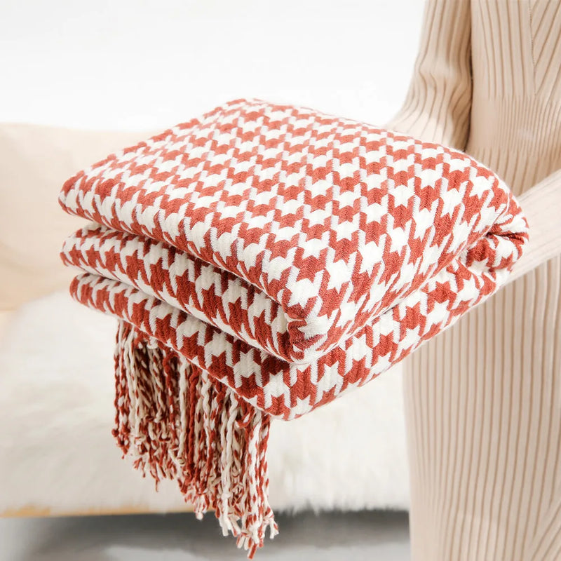 Afralia™ Houndstooth Throw Blanket