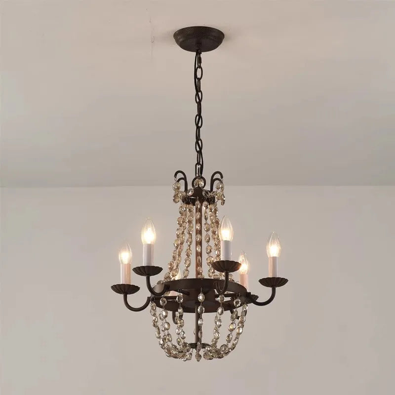 Afralia™ Crystal Chandelier: Elegant Iron Art Pendant for Dining Room, Living Room, and More