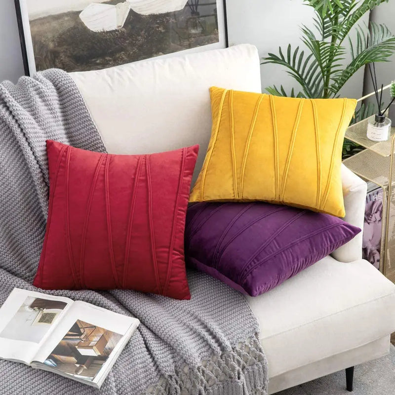 Afralia™ Knit Short Wool Velvet Plush Pillowcase for Sofa Couch Bedroom