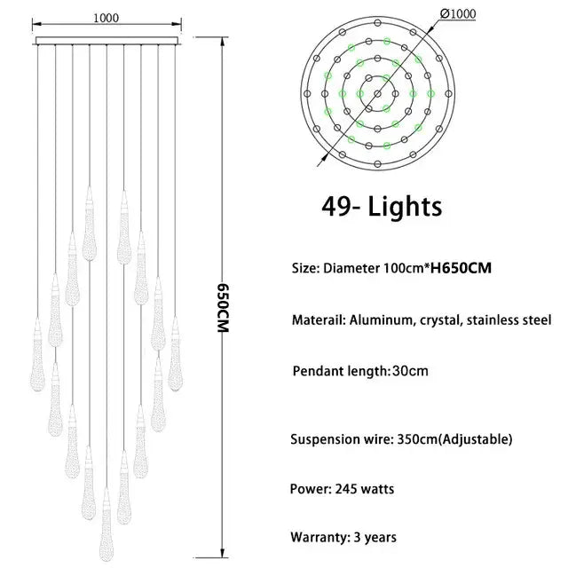 Afralia™ Modern LED Crystal Chandelier for Living Room, Bedroom, and Stair Lighting