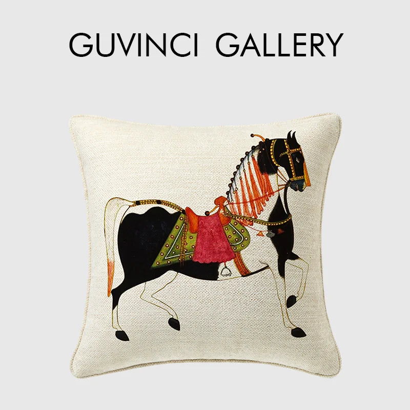 Afralia™ Guvinci Horse Decorative Cushion Cover 45x45cm for Living Room Sofa