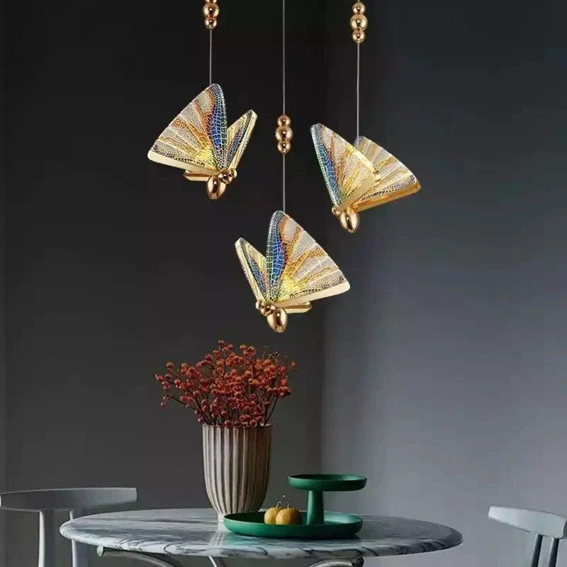 Afralia™ Butterfly Pendant Lights: Modern LED Luxury Creative Nordic Hanging Lamp