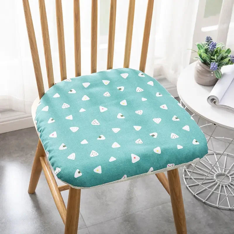 Afralia™ Cotton Hemp Dining Chair Cushion - Nordic Print, Non-Slip, Comfortable Office & Living Decor
