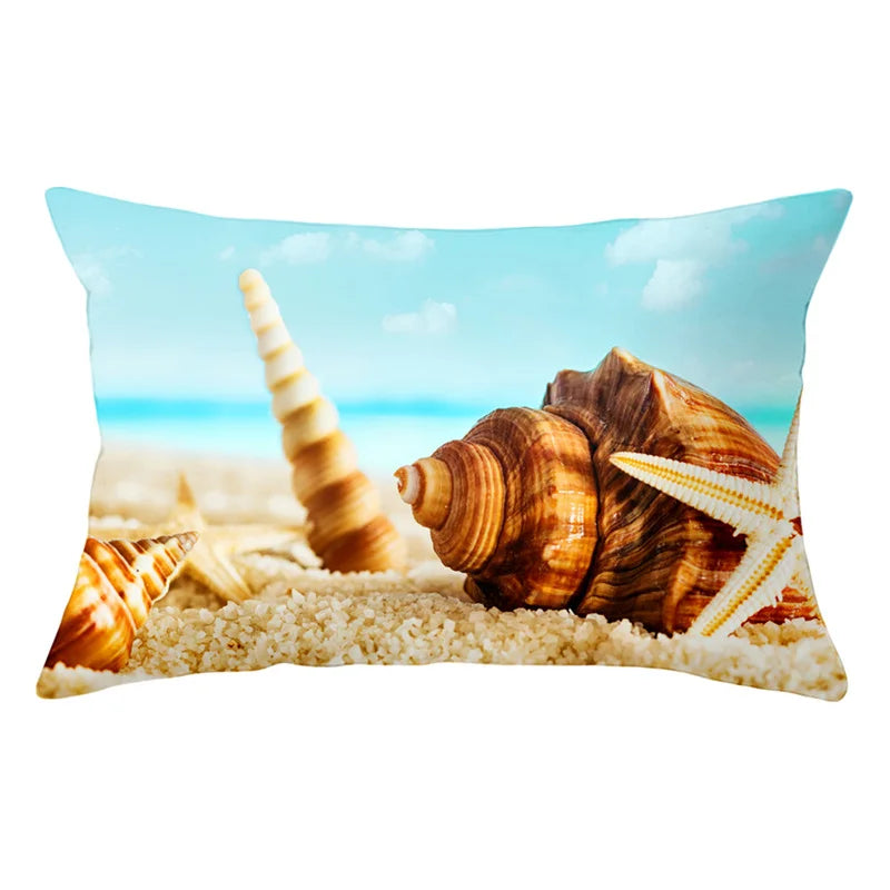 Afralia™ Summer Beach Animal Pillowcase, Blue Ocean World Theme, Sofa Home Decoration