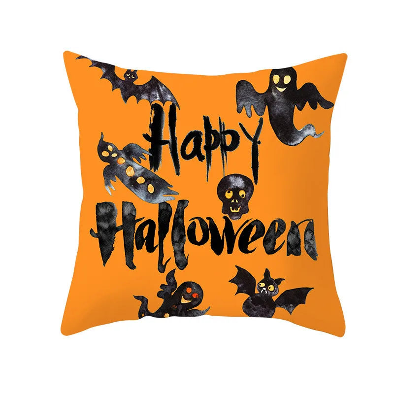 Afralia™ Pumpkin Stripe Halloween Pillowcase Home Decor - Polyester Cushion Cover for Sofa