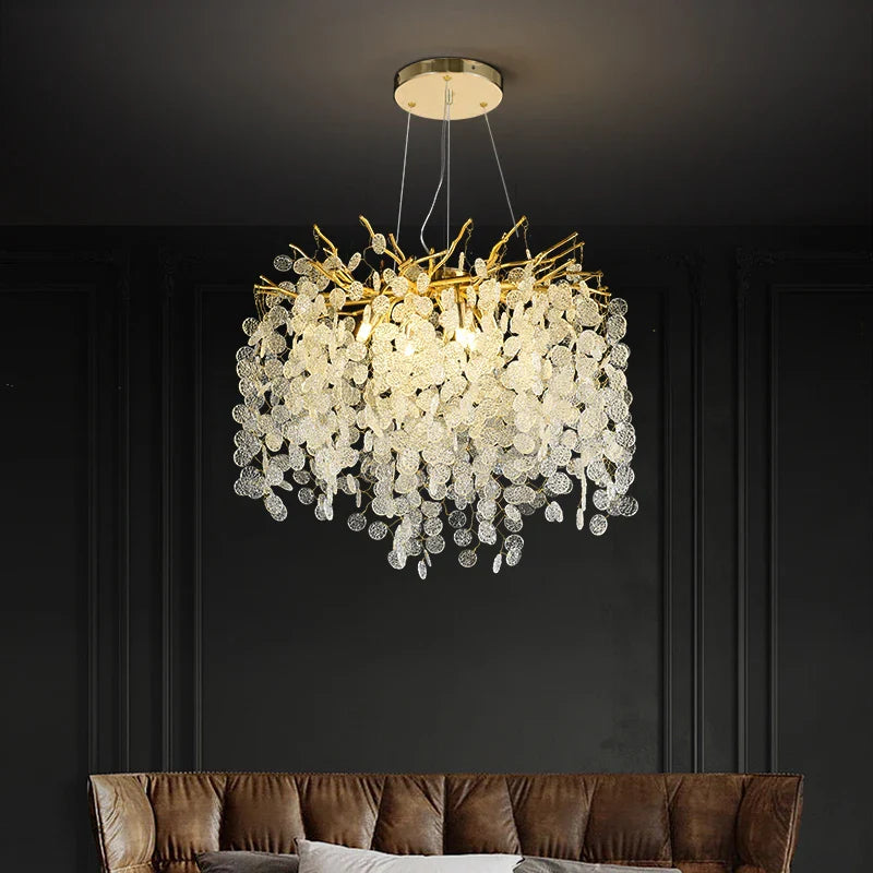 Afralia™ Luxury Crystal Ceiling Chandelier: Modern Tree Design for Living Room, Bedroom, and Hall