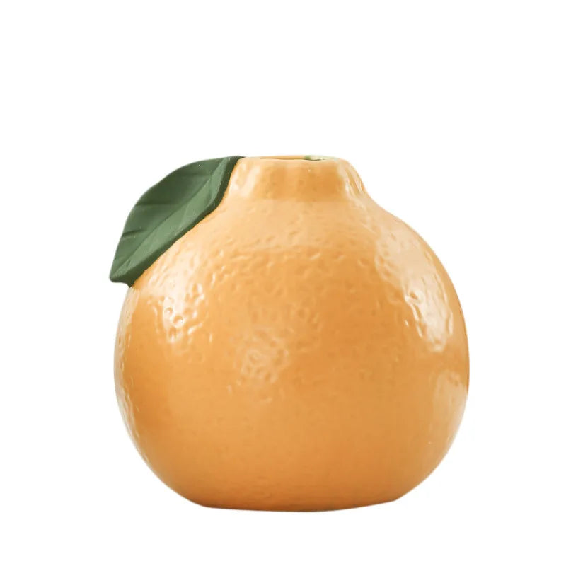 Afralia™ Orange Ceramic Vase Pomelo Flower Arrangement Home Decoration