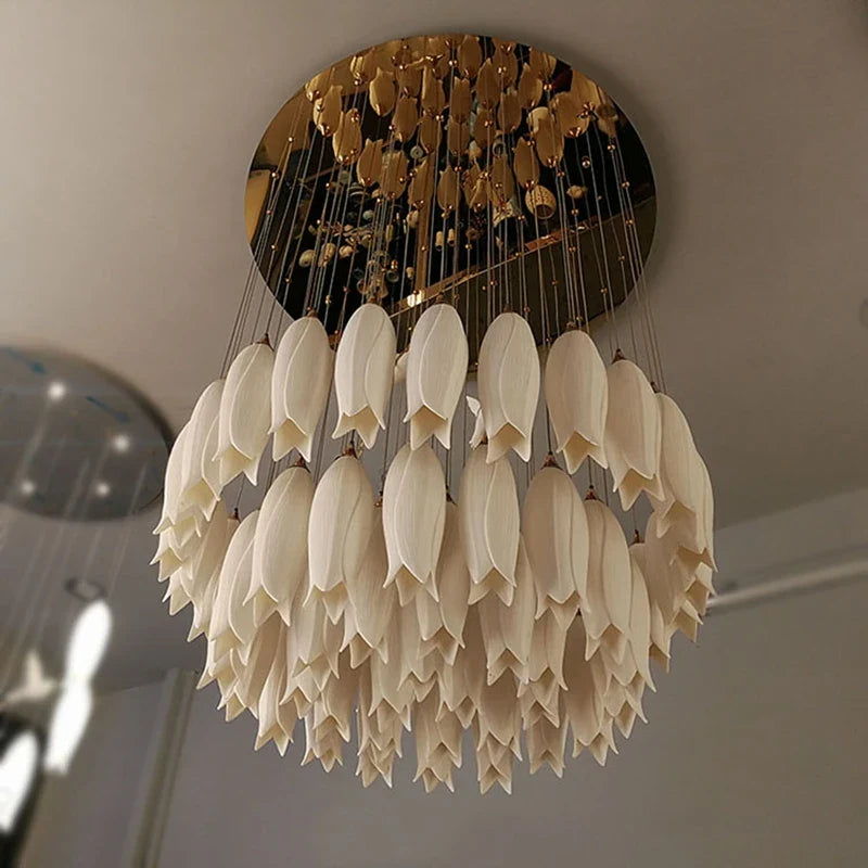 Afralia™ Nordic Tulip Chandelier: Multi-heads Pendant Lamp for Villa, Hotel, Restaurant, Bedroom