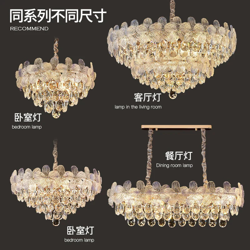 Afralia™ Crystal Chandelier: French Cream Style Light Luxury for Living Room and Master Bedroom