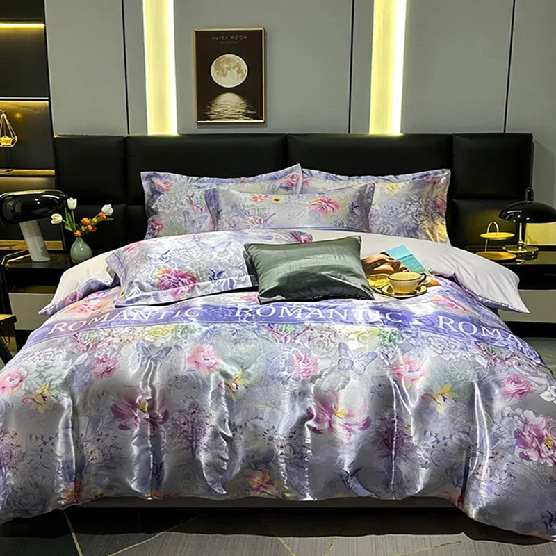 Afralia™ Silky Satin Cooling Bedding Sets for Double King Beds.