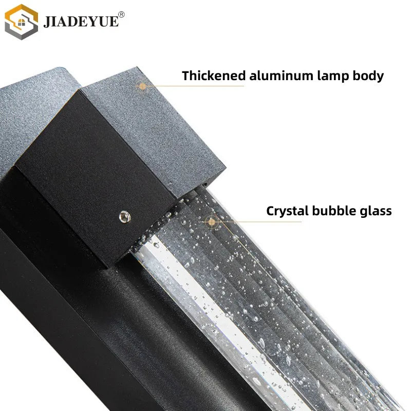 Afralia™ Waterproof LED Outdoor Wall Lamp for Balcony, Courtyard, IP65 Crystal Wall Light